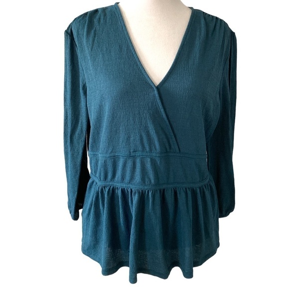 Ann Taylor Factory large teal top - Picture 1 of 10